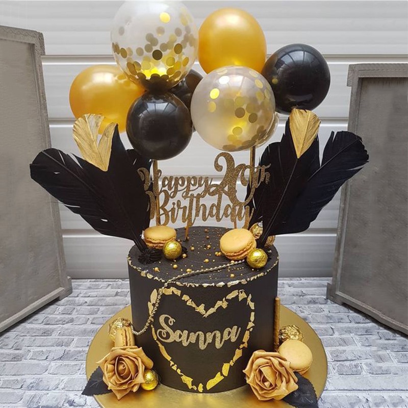 5Inch Balloon Cake Topper Wedding Confetti Metal Balloons Cake Topper balons for Birthday Party Cake Decoration Baby Shower deco