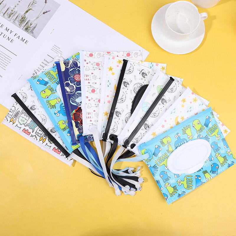 Boîte de lingettes humides pour bébé, 1 pièce, sangle à pression, Portable, conteneur de lingettes, , facile à transporter, étui de nettoyage cosmétique