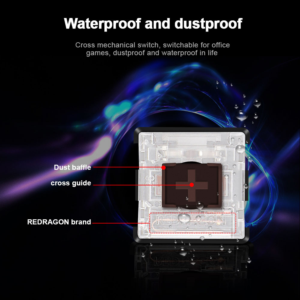 REDRAGON SMD RGB MX niski profil 5.5 przełącznik 3Pin Clicky liniowe dotykowy cichy mechaniczne klawiatury czerwony czarny niebieski brązowy przełącznik
