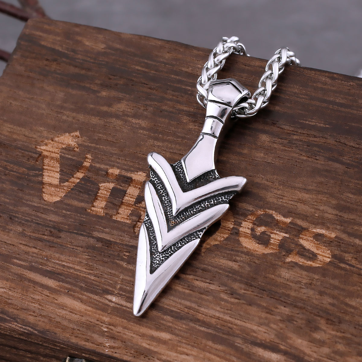 Nordic Spartan Warrior Speer Ketting Rvs Mannen Viking Spear Amulet Hip Hop Biker Hanger Ketting Retro Charm Sieraden