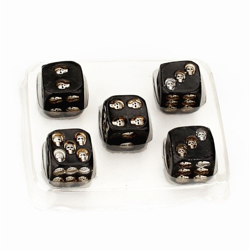 5Pcs/set Skull Bones Dice Six Sided Skeleton Dice Club Pub Party Game Toys Resin Dice for Children Adults