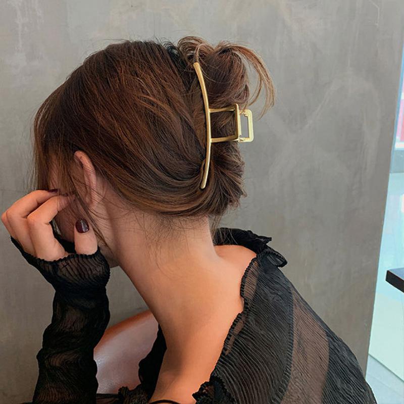 Pinzas para el pelo Vintage para mujer, horquillas de Metal geométricas huecas doradas elegantes, diadema sólida, accesorios para el cabello 2022: 03