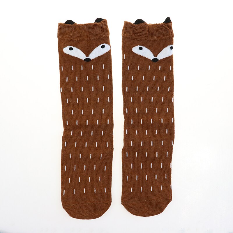 1 Paar unisex schön niedlich Karikatur Fuchs Kinder Baby Socken Knie Mädchen Junge Baby Kleinkind Socken Tier Kleinkind Sanft Baumwolle Socken Bein warm