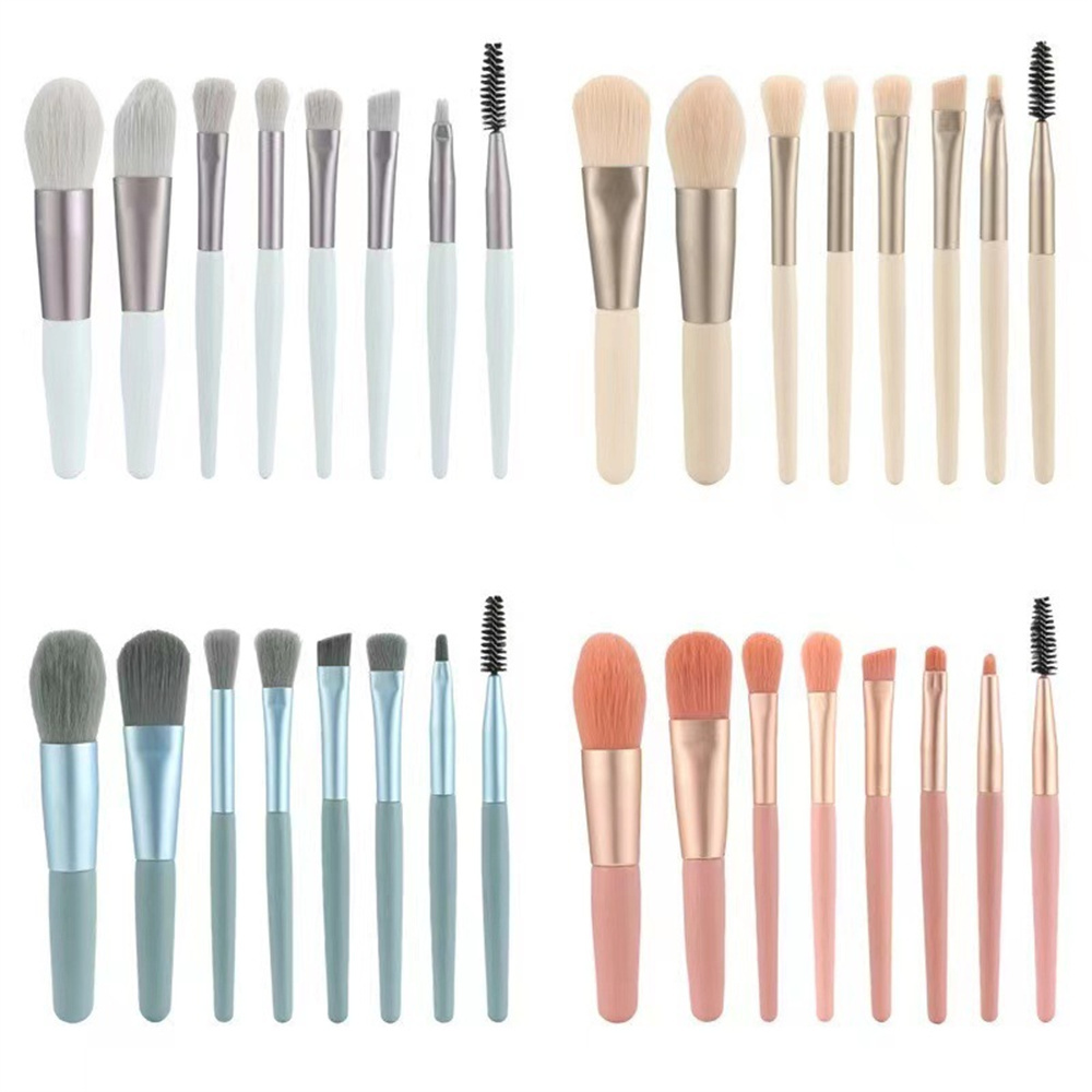 Juego de 8 Uds de brochas de maquillaje, brocha correctora de maquillaje, colorete, brocha para polvos sueltos, sombra de ojos, resaltador, brocha para base, herramientas de belleza