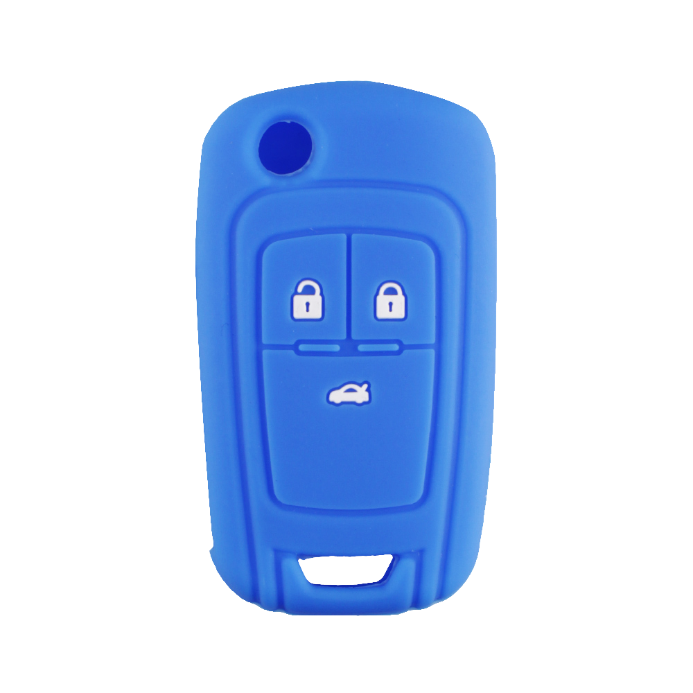 Funda de silicona para llaves de coche, cubierta de mando a distancia para OPEL, VAUXHALL, Astra J, Corsa E, Insignia, Zafira C, Buick Hideo, llave plegable: Light blue