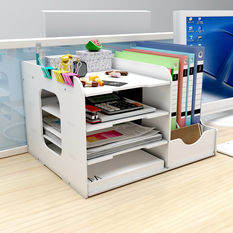 Organizador de revistas DIY, archivador de libros, caja de almacenamiento de revista de escritorio multifunción, accesorios de escritorio, oficina, hogar, suministros para el colegio