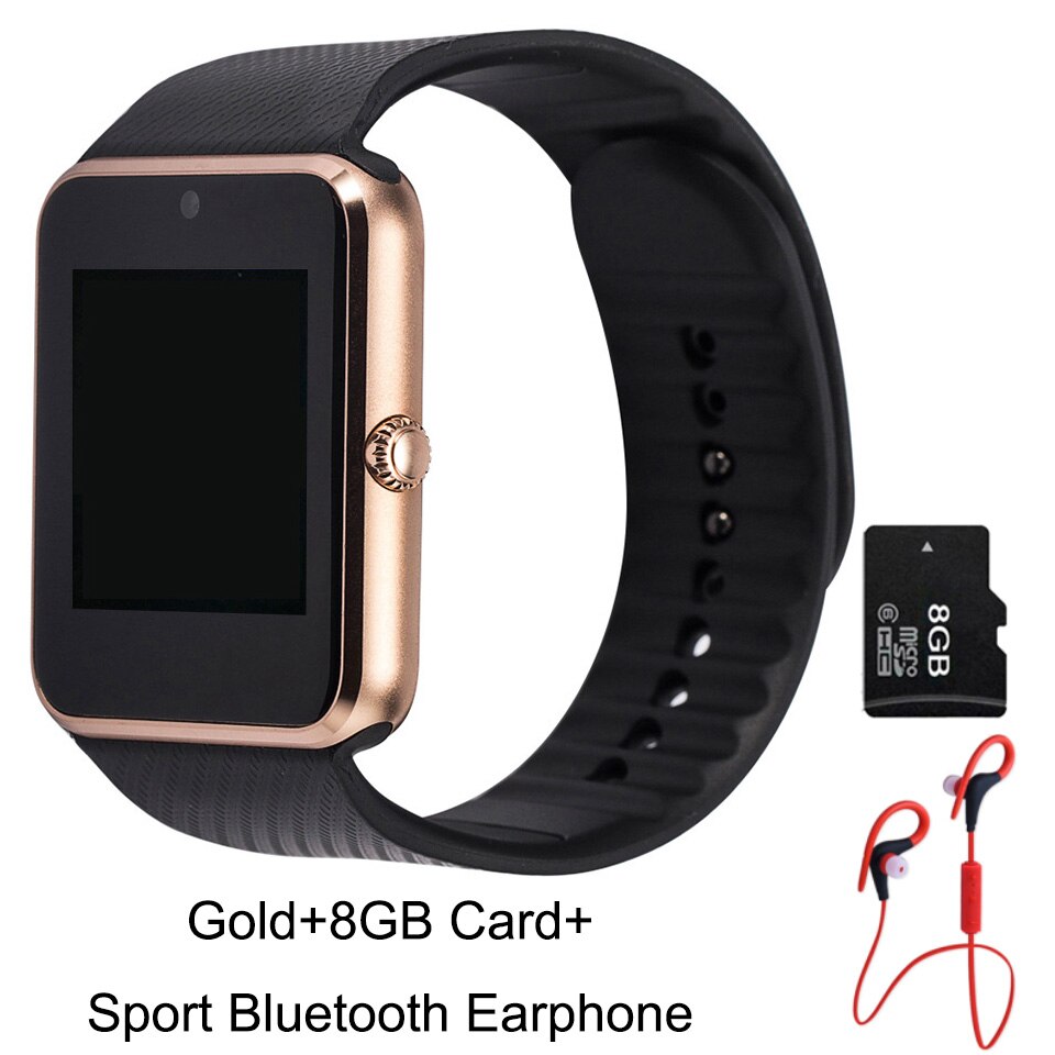 GT08 Bluetooth Intelligente Della Vigilanza Del Wristband SIM Carta di TF Del Telefono MP3 Smartwatch Per Apple iOS Android di SMS/chiamata di Promemoria Per Il Fitness macchina fotografica: GoldxCardxSport