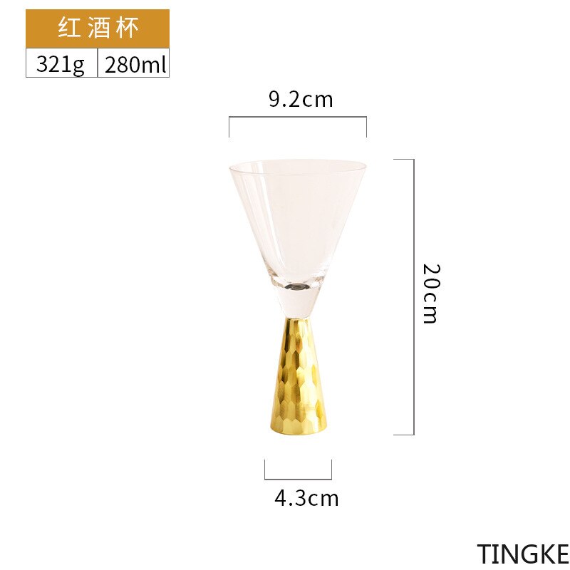 Copa de vino tinto de Chapado En Oro de lujo ligera, copa de cóctel con base dorada, BARRA DE VIDRIO de vino para , utensilios de cocina