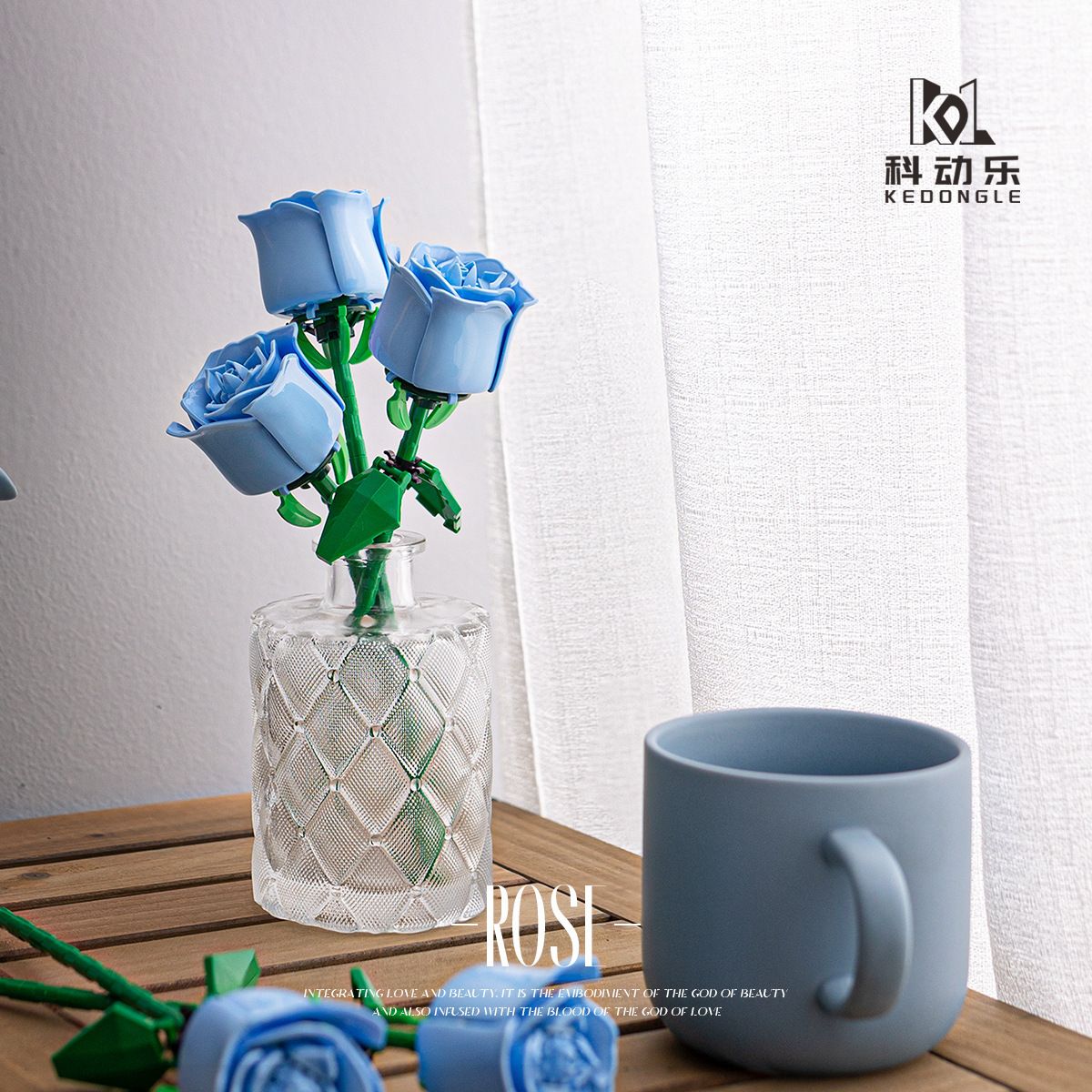 Edificio eterno pareja de rosas 3D rojo/rosa/azul rosa juguetes ramo amor decoración del hogar Día de la madre de cumpleaños del Día de San Valentín