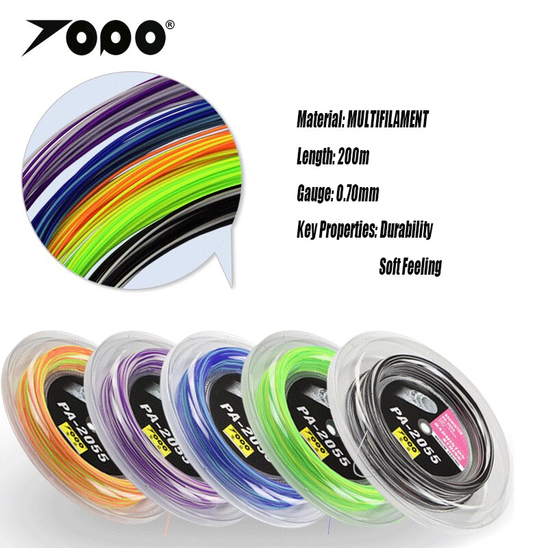 (1 Reel/Lot) PA-2055 200M Kleurrijke Badminton String Reel 200M