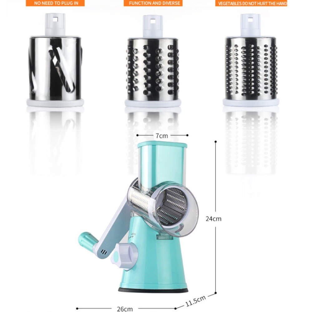 Multifunctional manual vegetable cutter Roll cheese grater kitchen tool potato slicer stainless steel drum shredde
