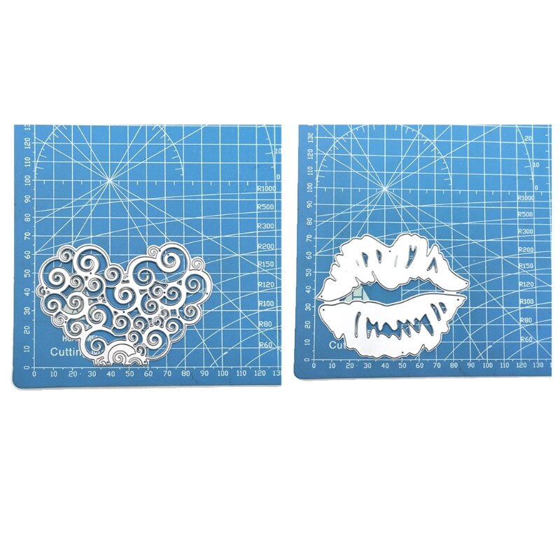 2 Pieces Cutting Dies Heart Cutting Dies Love Heart Embossing Stencils Templates 87HA