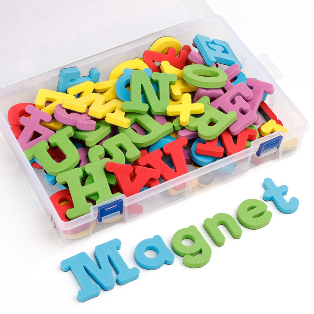D-fantix magnetiske bogstaver tal 82 stk farverige skum alfabet abc 123 matematiske symboler køleskab køleskab magneter førskole legetøj