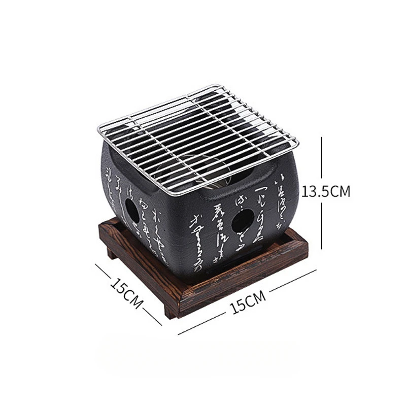 Indoor Outdoor Grill Herd Grill Aluminium legierung tragbarer Grill koreanische japanische Lebensmittel Carbon Ofen Outdoor wieder verwendbare Grill box: WHITE