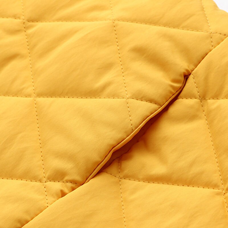 Black Big Size Short Cotton-padded Coat Long Sleeve Loose Fit Women Parkas Stand-up Collar Autumn