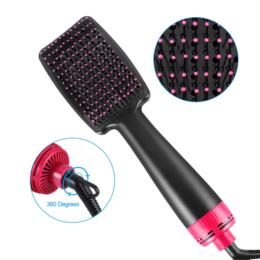 Sèche-cheveux électrique et volumateur 2 en 1 en une étape, brosse sèche-cheveux, peigne lisseur, fer à friser