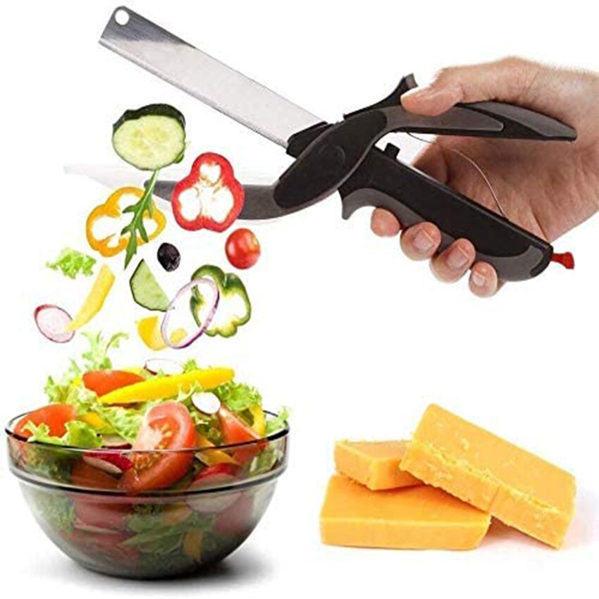 Clever Scissor Cutter 2 In 1 Snijplank Utility Cutter Rvs Ourdoor Smart Groente Schaar Keukenmes