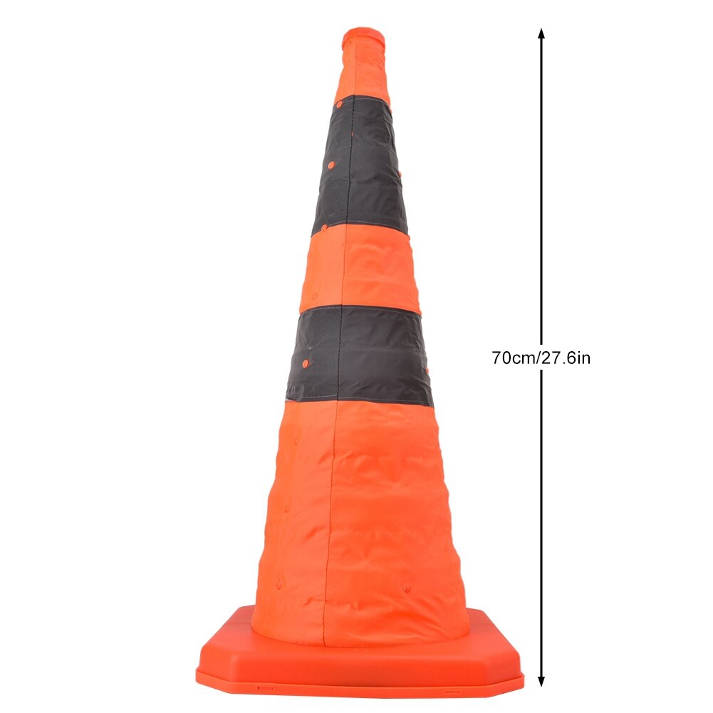 70cm vejtrafik sammenklappelige vejkegler med reflekterende båndsikkerhed