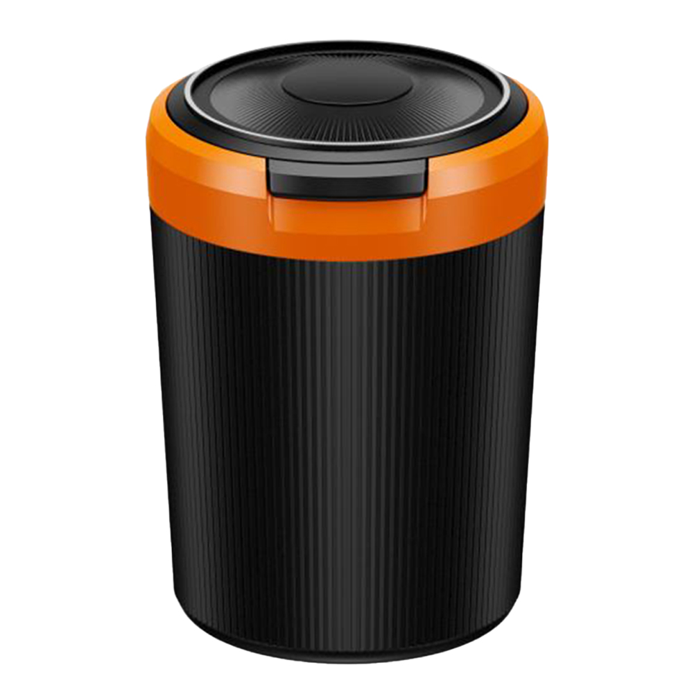 Car Ashtray with Lid Portable Ash Tray Multi-Function Mini Car Trash Can Stainless Steel Ashtray for Car Travel Agency: Orange
