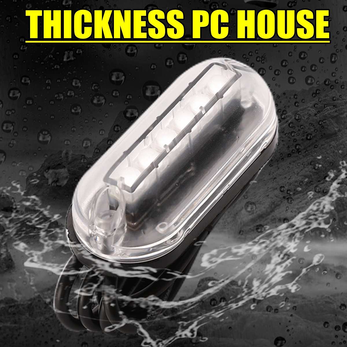 12V Blue 6LED Underwater Pontoon Boat Transom Lights Fishing Light 12V Boat Night Light Water Landscape Lighting for Marine Boat