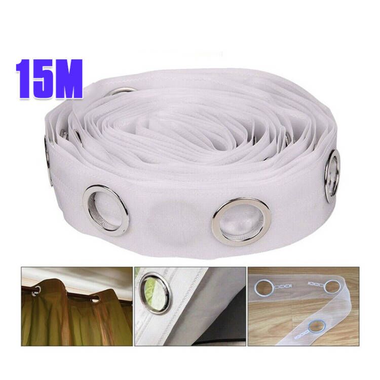 10m Vorhang kopf band mit 80 runden Ösen ringen für Vorhang jalousien Dekor transparenter Ring kopf DIY Vorhang zubehör: YELLOW