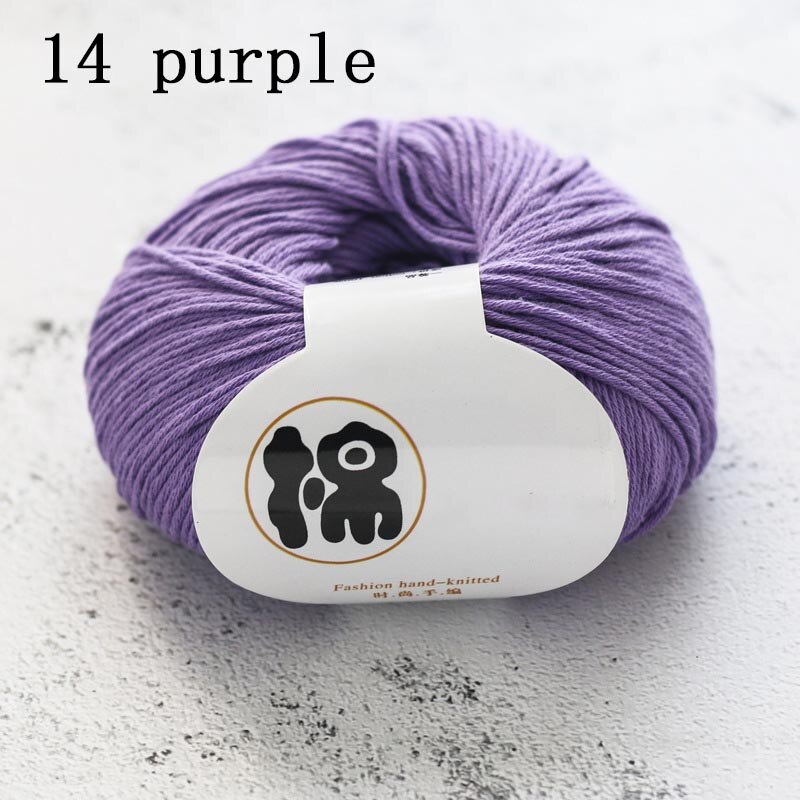 Multi Purpose 8 Strands 100% Cotton DIY Hand-knitted Colorful Crochet Knitted Yarn Home Sewing Supplies Anti-pilling 50g/Ball: 14 purple