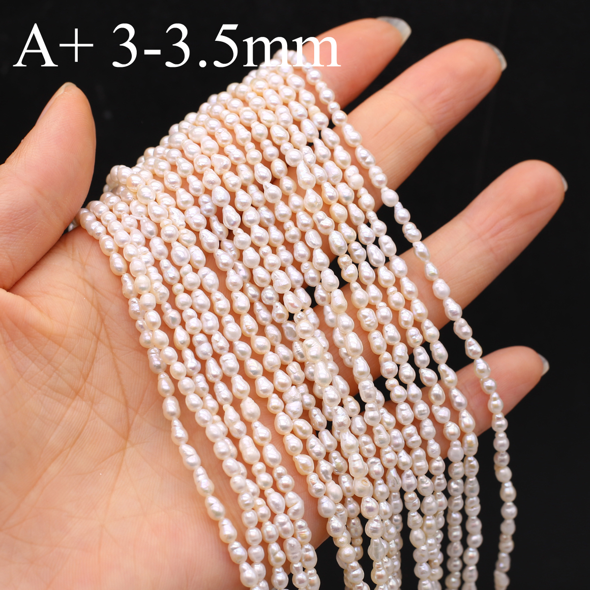 Naturlige ferskvandsperler, perlearbejde, 3-4mm stk. små runde perler, spacerperler til smykkefremstilling, gør-det-selv halskæde, armbåndstilbehør: Himmelblå