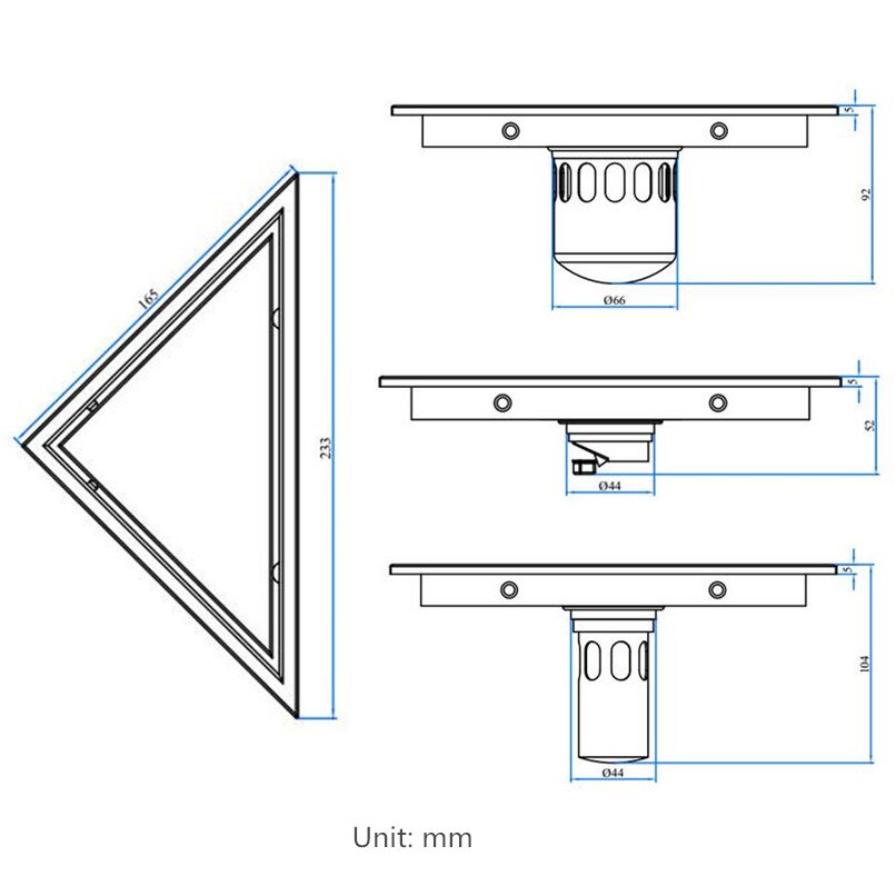 Driehoek Onzichtbare Afvoerputje Balkon Badkamer Hoek Afvoerputje Deodorant Verborgen Soort Tegel Insert Snelle Drainage Douche Drain