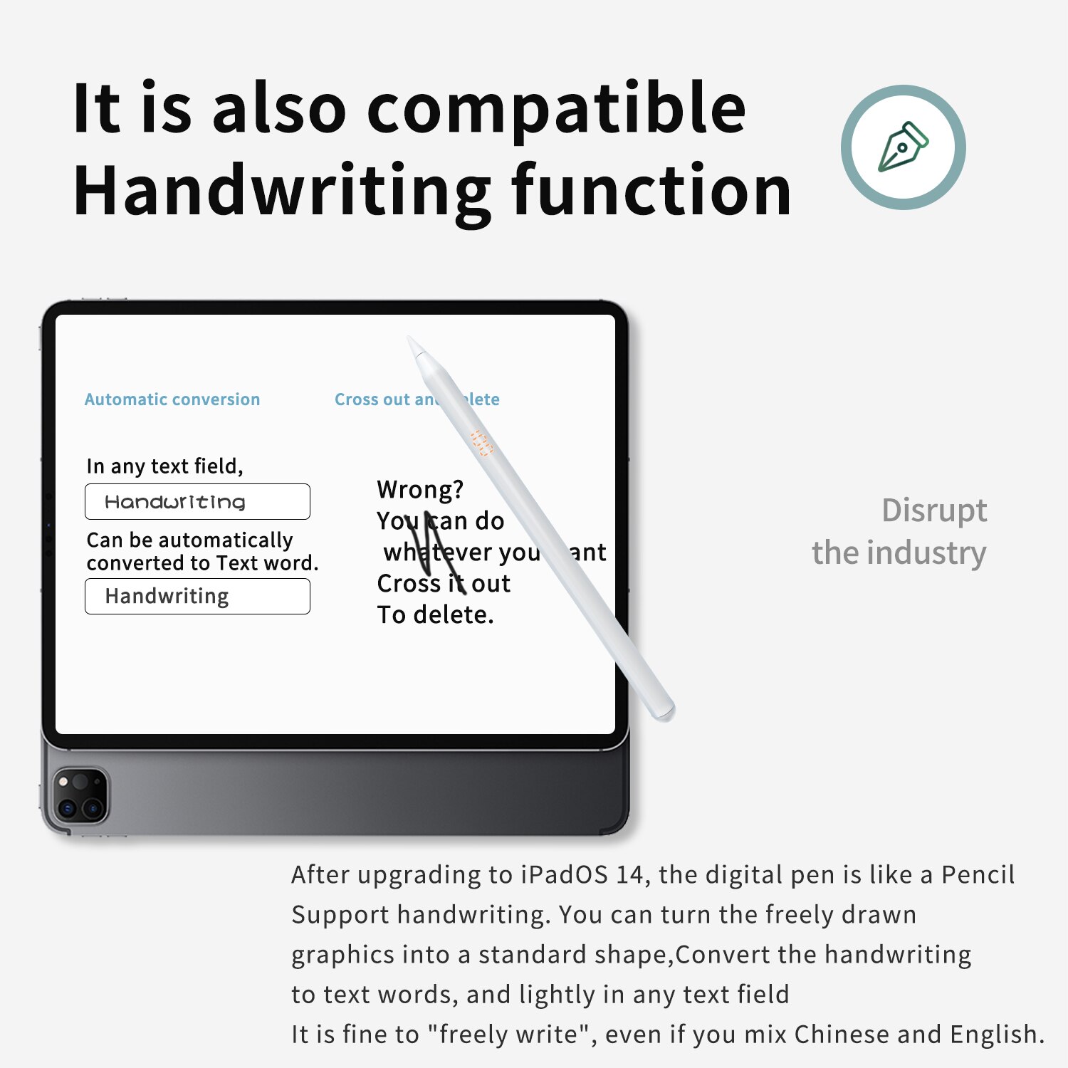 Digital Power Display Stylus Pen for iPad 10.2 Pro 11 12.9 Air 4 with Tilt，for Apple Pencil 2 1 iPad Pen