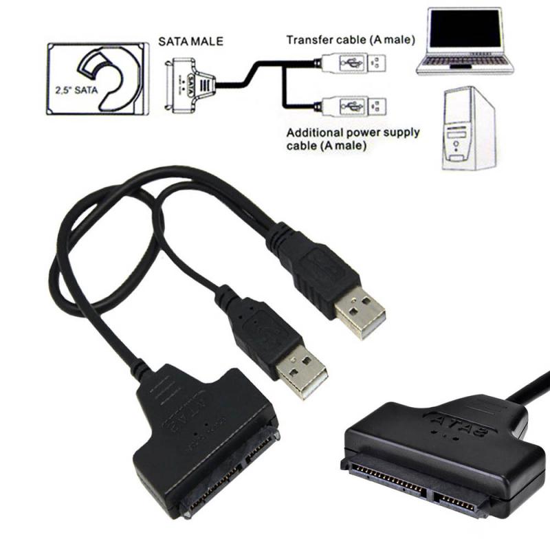 Koperen Cord USB Naar SATA Kabel SATA7 + 15 Pin Naar USB SATA2.0 Adapter Kabel Voor SATA Notebook Harde drive 50cm