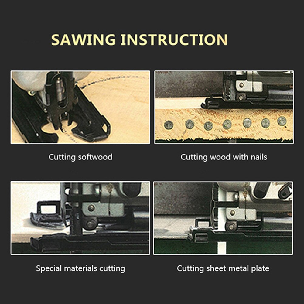 5pcs/Set HCS Jigsaw Blades For Fast Cutting Straight Wood Sheet Cutting 4 Mm Jig Saw Blade Tool Accessories