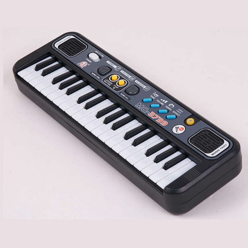 Mini Piano Electrónico multifuncional con micrófono Abs portátil para niños, 37 teclas, teclado de música Digital, electrónico