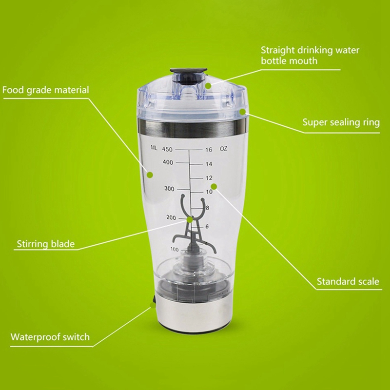 450ml elektriske protein shaker usb shaker flasker mælk kaffe blender vandflaske bevægelse vortex tornado smart mixer