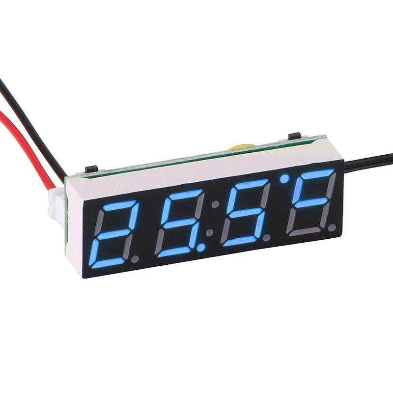 LED Temperature Clock Thermometer Voltmeter LED Display Digital Clock Digital Timer Green Blue Red Light: Blue