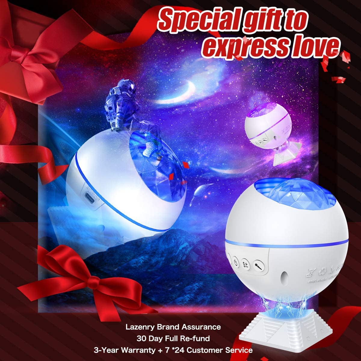 Star Projector Light Sky Maan Galaxy Oceaan Projectielamp Led Slaapkamer Night Light Met Afstandsbediening Voor Kinderen Baby