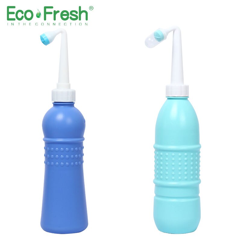 Ecofresh Draagbare Bidet Sproeier Reizen Hand Held Lege Bidet Fles Hygiëne Persoonlijke Reiniging Wassen Spuiten Douche: Blue and Green