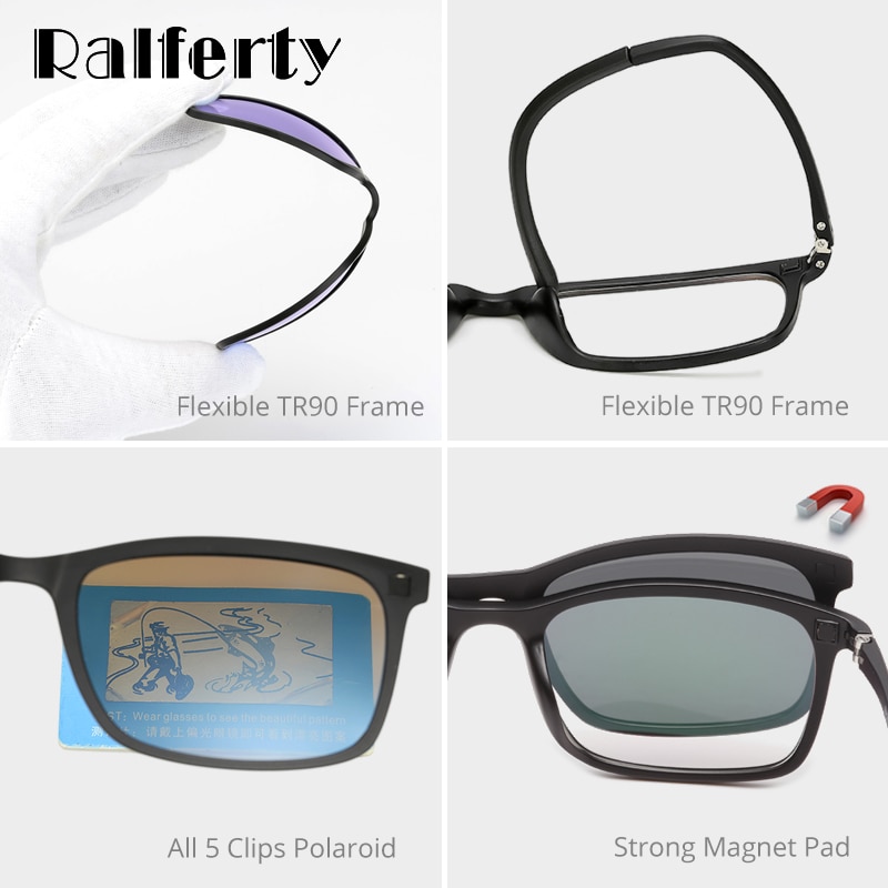 Ralferty 8803 Magnet Sunglasses Clips Spare Magnetic Glasses Frames (Only fit to 8803 original frame)