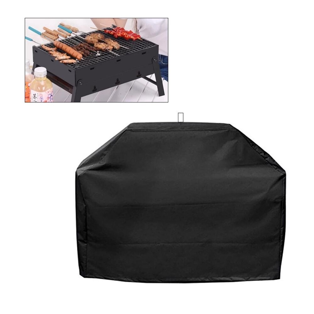Cubierta protectora para parrilla de barbacoa, cubierta negra redonda para parrilla de barbacoa, resistente al agua, resistente a la lluvia, para exteriores, para exterior, polvo