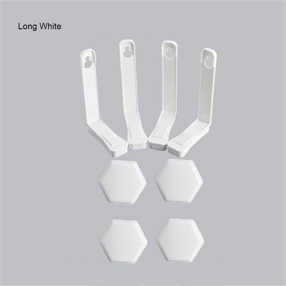 Housse de couette Invisible avec Clip, 4 pièces, couverture de couette simple, drap de lit domestique fixe antidérapant, angle de couverture fixe, boucle fixe sans aiguille: long white