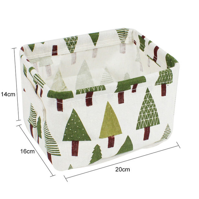 Underware Storage Organizer Office Stationery Linen Desktop Storage Box Waterproof Toy Sundries Storage Basket Cosmetic: army green