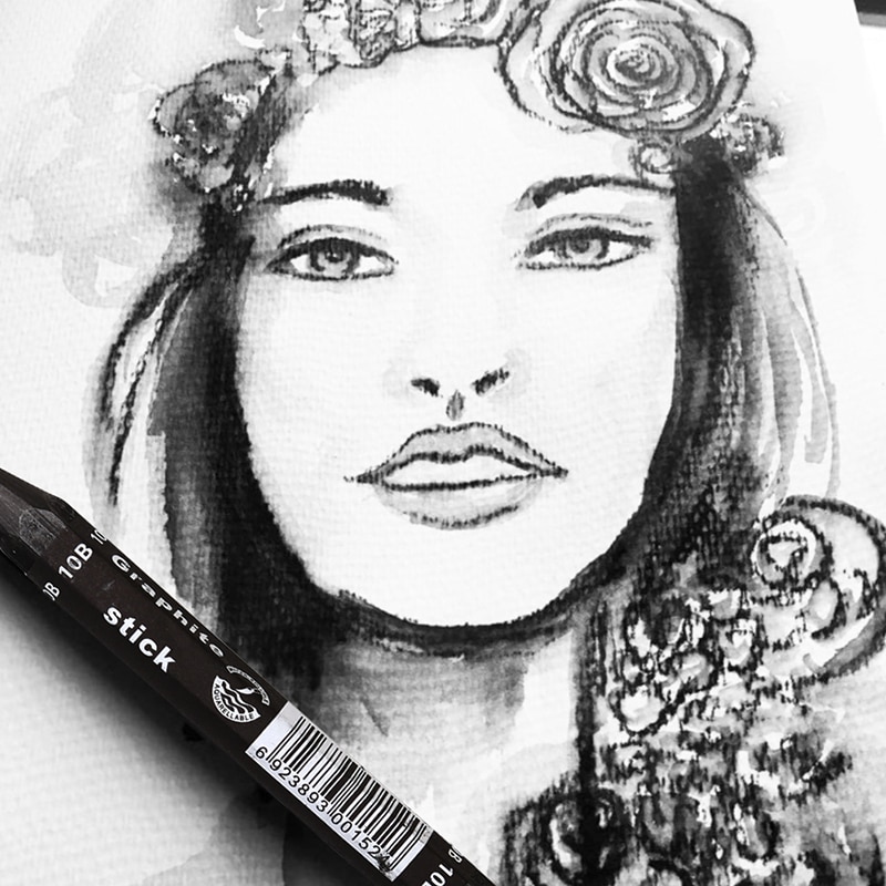 Graphite Stick Set - Water Soluble - 4B 6B 10B, Art Drawing Supplies for Sketch &amp; Shading Pencils, Artist Sketching - 3 Pcs