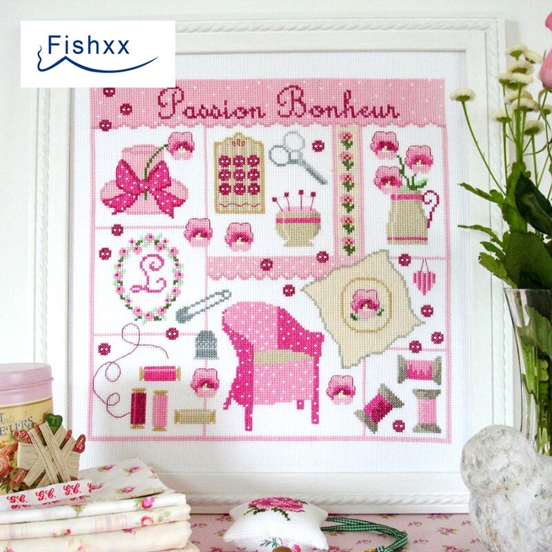 Fishxx kruissteek  t977 handgemaakte diy taart naai tuin vier patroon borduur tassen