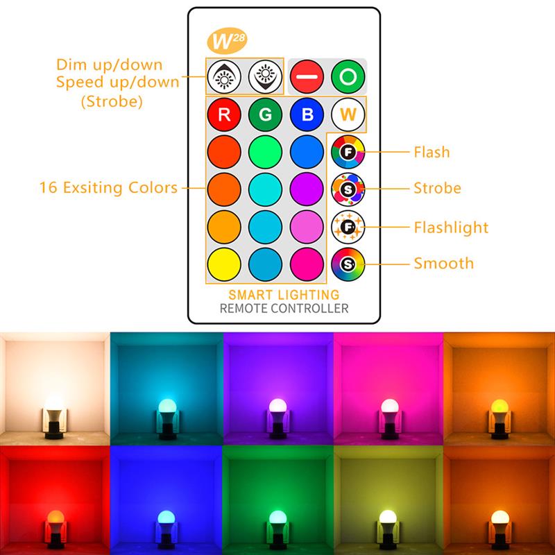E27 älykäs ohjauslamppu led rgb valo himmennettävä 5w 10w 15w rgbw led lamppu värikäs vaihtuva lamppu led lampada rgbw valkoinen sisustus kotiin