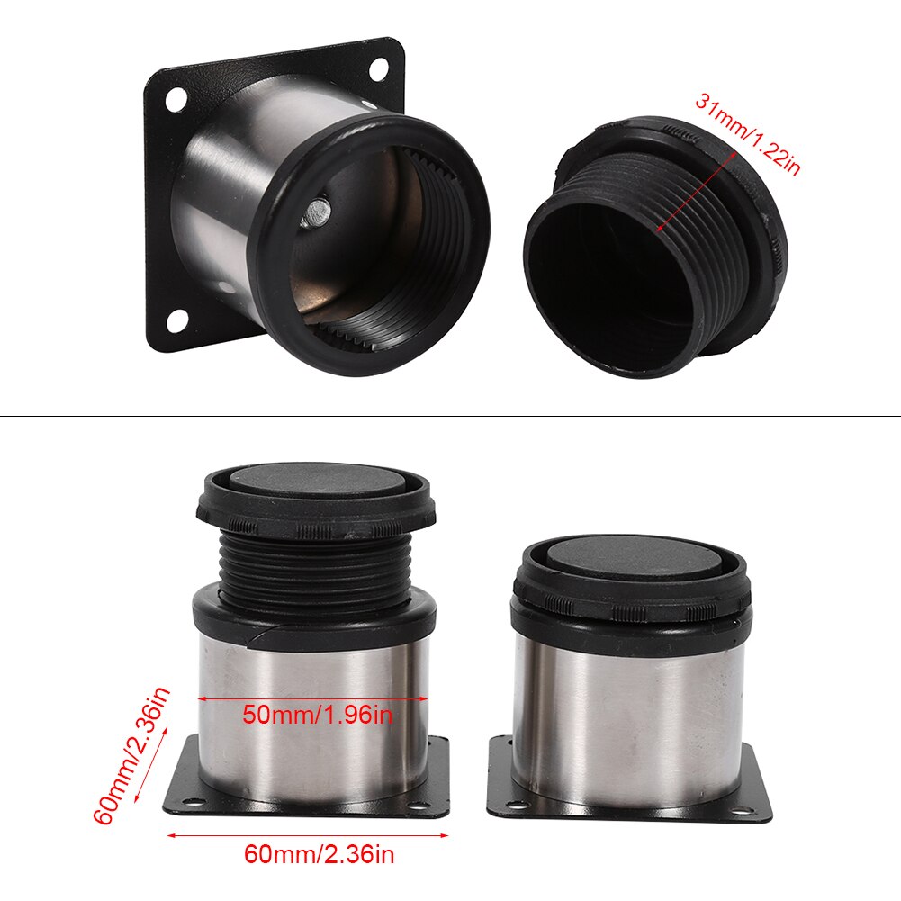 4Pcs Stainless Steel Height Adjustable Furniture Feet Cabinet Legs Round Stand Holder Cabinet Feet