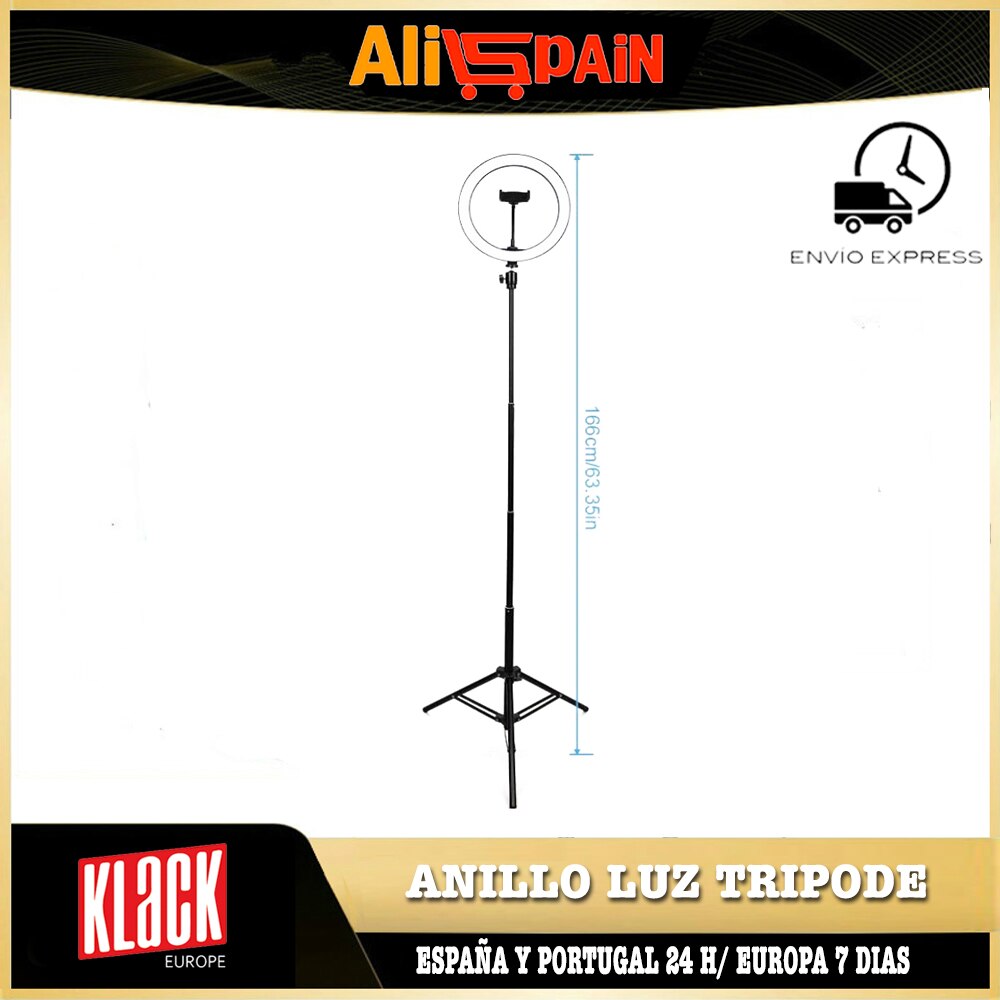 Aro de Luz Led Anillo para hacer Tik Tok Aros Video y Foto Selfie Tripode 180cm Luz 3 Colores Influencer Oferta Klack