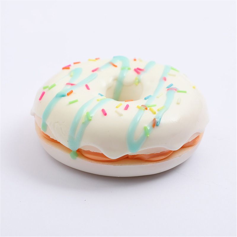 Double Jam Circle Bread Squishy Toy Squeeze Squishi Toy Slow Rising Stress 97BD: White