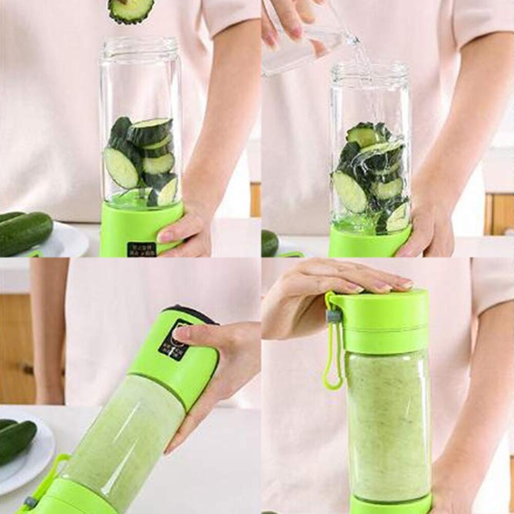 4 klingen Elektrische Obst Entsafter Tragbare USB Aufladbare Smoothie Hersteller Rührgerät Maschine Elektro Obst Auszieher Saft Rührgerät