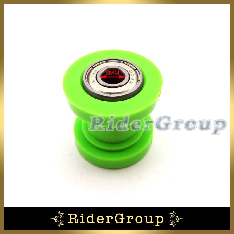 Green Pulley Tensioner Chain 8mm Roller Guide For CRF50 XR50 KLX110 SSR Thumpstar Atomik Chinese Pit Dirt Bike Motorcycle