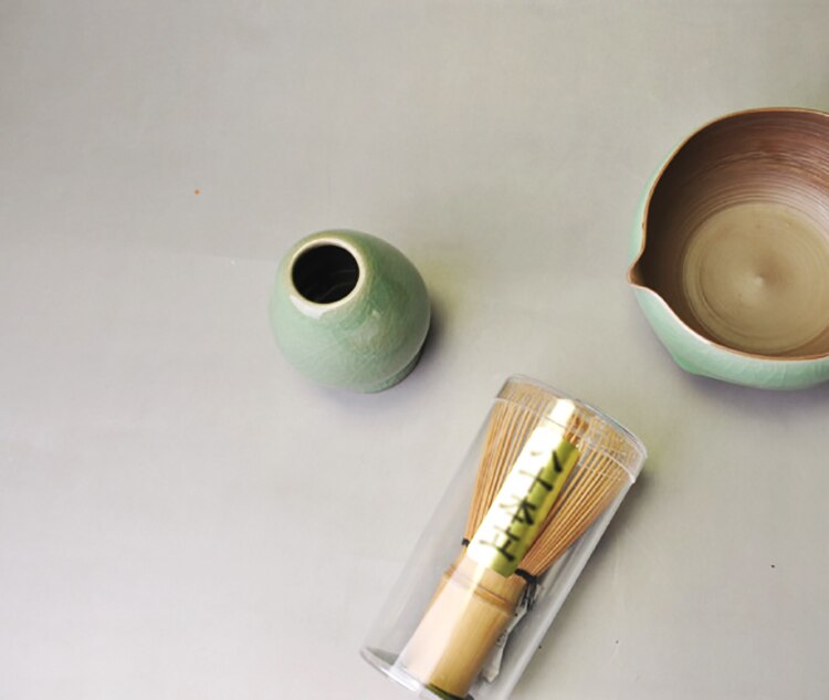 Keramisk matcha grøn te whisks holder sæt japansk stativ chasen te børste base sæde japan natur matcha værktøj
