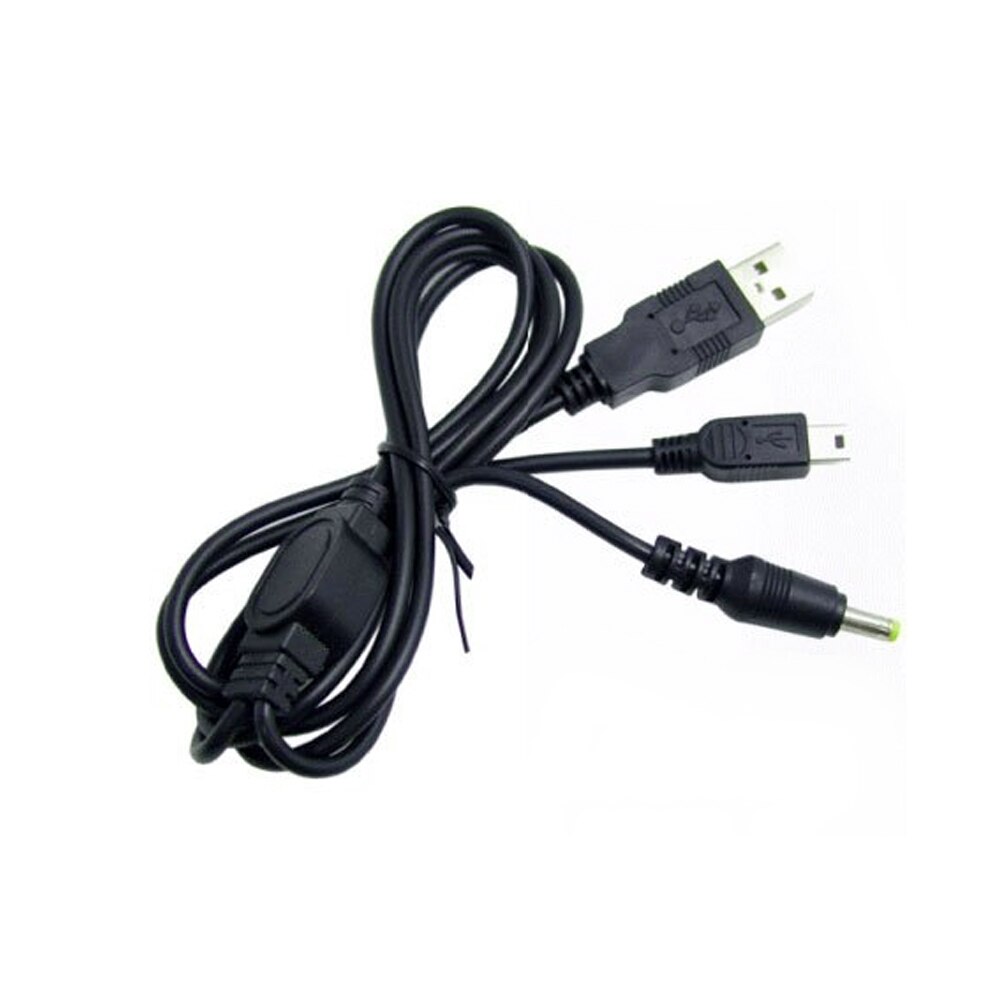 2 in 1 reisoplader zwart multifunctionele draagbare datatransmissie kantoor usb-kabel voor psp: Default Title